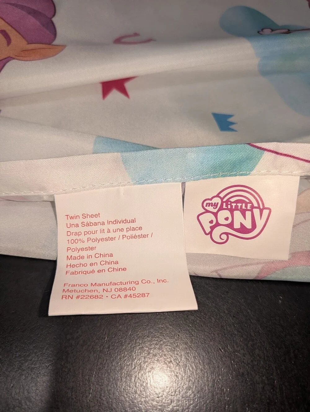 NWOT My Little Pony Character Twin Size Flat Sheet